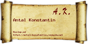 Antal Konstantin névjegykártya